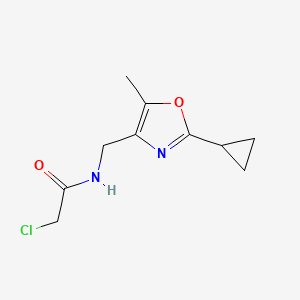 2-Chloro-N-[(2-cyclopropyl-5-methyl-1,3-oxazol-4-yl)methyl]acetamide