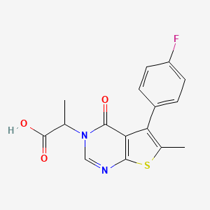 2-[5-(4-Fluorophenyl)-6-methyl-4-oxothieno[2,3-d]pyrimidin-3-yl]propanoic acid