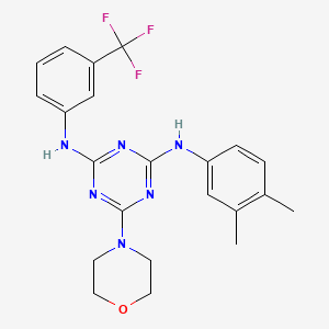 molecular formula C22H23F3N6O B2356185 N2-(3,4-dimethylphenyl)-6-morpholino-N4-(3-(trifluoromethyl)phenyl)-1,3,5-triazine-2,4-diamine CAS No. 232937-62-1