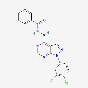 B2356186 N'-[1-(3,4-dichlorophenyl)pyrazolo[3,4-d]pyrimidin-4-yl]benzohydrazide CAS No. 881073-18-3