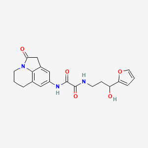 molecular formula C20H21N3O5 B2356208 N1-(3-(furan-2-yl)-3-hydroxypropyl)-N2-(2-oxo-2,4,5,6-tetrahydro-1H-pyrrolo[3,2,1-ij]quinolin-8-yl)oxalamide CAS No. 1421463-40-2