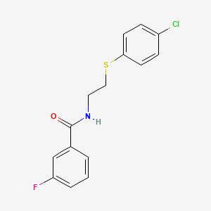 molecular formula C15H13ClFNOS B2356215 N-{2-[(4-chlorophenyl)sulfanyl]ethyl}-3-fluorobenzenecarboxamide CAS No. 339113-29-0
