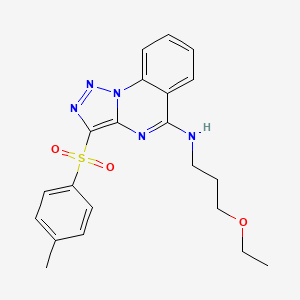 molecular formula C21H23N5O3S B2356223 N-(3-ethoxypropyl)-3-[(4-methylphenyl)sulfonyl][1,2,3]triazolo[1,5-a]quinazolin-5-amine CAS No. 904586-25-0