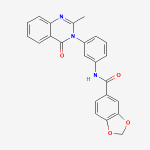 molecular formula C23H17N3O4 B2356233 N-[3-(2-methyl-4-oxoquinazolin-3-yl)phenyl]-1,3-benzodioxole-5-carboxamide CAS No. 898455-06-6