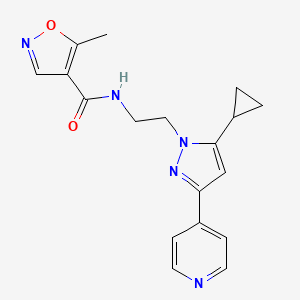 N-(2-(5-cyclopropyl-3-(pyridin-4-yl)-1H-pyrazol-1-yl)ethyl)-5-methylisoxazole-4-carboxamide