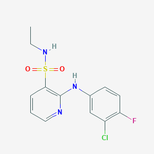 B2356258 2-((3-chloro-4-fluorophenyl)amino)-N-ethylpyridine-3-sulfonamide CAS No. 1251602-42-2