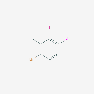 molecular formula C7H5BrFI B2356325 1-Bromo-3-fluoro-4-iodo-2-methylbenzene CAS No. 1114546-29-0