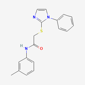 molecular formula C18H17N3OS B2356329 N-(3-methylphenyl)-2-[(1-phenyl-1H-imidazol-2-yl)sulfanyl]acetamide CAS No. 688335-28-6
