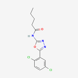 molecular formula C13H13Cl2N3O2 B2356344 N-[5-(2,5-dichlorophenyl)-1,3,4-oxadiazol-2-yl]pentanamide CAS No. 891138-27-5