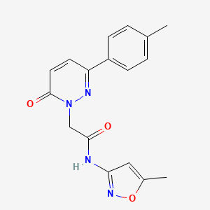 molecular formula C17H16N4O3 B2356404 N-(5-methylisoxazol-3-yl)-2-(6-oxo-3-(p-tolyl)pyridazin-1(6H)-yl)acetamide CAS No. 922928-55-0