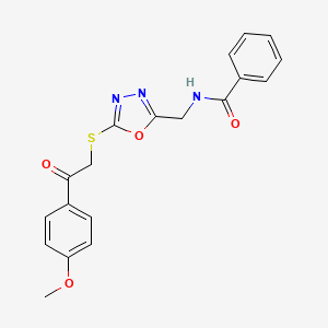 molecular formula C19H17N3O4S B2356412 N-[(5-{[2-(4-methoxyphenyl)-2-oxoethyl]sulfanyl}-1,3,4-oxadiazol-2-yl)methyl]benzamide CAS No. 872613-65-5