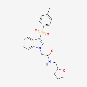 molecular formula C22H24N2O4S B2356435 N-((tetrahydrofuran-2-yl)methyl)-2-(3-tosyl-1H-indol-1-yl)acetamide CAS No. 946223-81-0