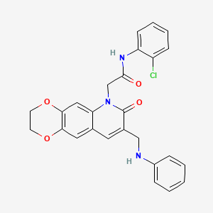 2-[8-(anilinomethyl)-7-oxo-2,3-dihydro[1,4]dioxino[2,3-g]quinolin-6(7H)-yl]-N-(2-chlorophenyl)acetamide