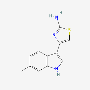 molecular formula C12H11N3S B2356445 4-(6-Methyl-1H-indol-3-yl)-thiazol-2-ylamine CAS No. 370077-70-6