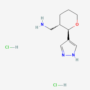 [(2R,3S)-2-(1H-Pyrazol-4-yl)oxan-3-yl]methanamine;dihydrochloride