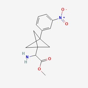 molecular formula C14H16N2O4 B2356470 Methyl 2-amino-2-[3-(3-nitrophenyl)-1-bicyclo[1.1.1]pentanyl]acetate CAS No. 2287263-40-3