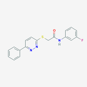 molecular formula C18H14FN3OS B2356478 N-(3-fluorophenyl)-2-((6-phenylpyridazin-3-yl)thio)acetamide CAS No. 893990-44-8