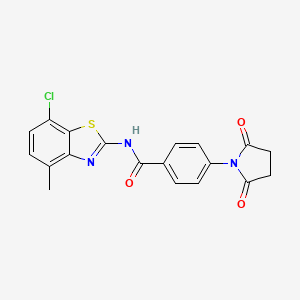molecular formula C19H14ClN3O3S B2356518 N-(7-chloro-4-methyl-1,3-benzothiazol-2-yl)-4-(2,5-dioxopyrrolidin-1-yl)benzamide CAS No. 897759-45-4