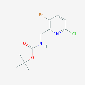 molecular formula C11H14BrClN2O2 B2356547 Tert-butyl N-[(3-bromo-6-chloropyridin-2-yl)methyl]carbamate CAS No. 2309461-88-7
