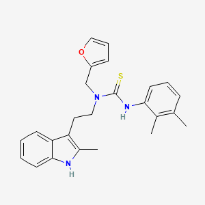 B2356557 3-(2,3-dimethylphenyl)-1-(furan-2-ylmethyl)-1-(2-(2-methyl-1H-indol-3-yl)ethyl)thiourea CAS No. 851971-63-6