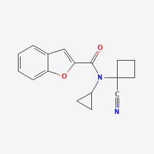 molecular formula C17H16N2O2 B2356591 N-(1-Cyanocyclobutyl)-N-cyclopropyl-1-benzofuran-2-carboxamide CAS No. 1947864-80-3