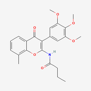 molecular formula C23H25NO6 B2356603 N-[8-methyl-4-oxo-3-(3,4,5-trimethoxyphenyl)-4H-chromen-2-yl]butanamide CAS No. 879465-19-7