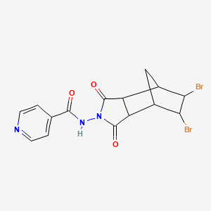 molecular formula C15H13Br2N3O3 B2356609 N-(5,6-dibromo-1,3-dioxohexahydro-1H-4,7-methanoisoindol-2(3H)-yl)isonicotinamide CAS No. 301537-86-0