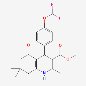 molecular formula C21H23F2NO4 B2356631 methyl 4-[4-(difluoromethoxy)phenyl]-2,7,7-trimethyl-5-oxo-1,4,5,6,7,8-hexahydroquinoline-3-carboxylate CAS No. 304862-12-2