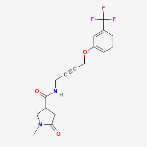 1-methyl-5-oxo-N-(4-(3-(trifluoromethyl)phenoxy)but-2-yn-1-yl)pyrrolidine-3-carboxamide