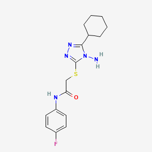 2-((4-amino-5-cyclohexyl-4H-1,2,4-triazol-3-yl)thio)-N-(4-fluorophenyl)acetamide