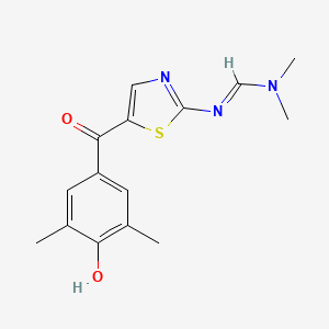 N'-[5-(4-hydroxy-3,5-dimethylbenzoyl)-1,3-thiazol-2-yl]-N,N-dimethylmethanimidamide