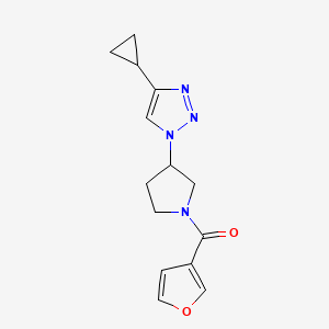(3-(4-cyclopropyl-1H-1,2,3-triazol-1-yl)pyrrolidin-1-yl)(furan-3-yl)methanone