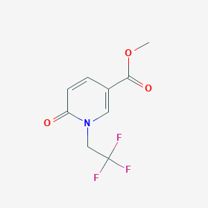 molecular formula C9H8F3NO3 B2356662 Methyl 6-oxo-1-(2,2,2-trifluoroethyl)-1,6-dihydropyridine-3-carboxylate CAS No. 2110112-52-0