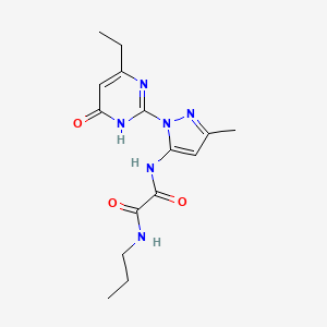 molecular formula C15H20N6O3 B2356667 N1-(1-(4-ethyl-6-oxo-1,6-dihydropyrimidin-2-yl)-3-methyl-1H-pyrazol-5-yl)-N2-propyloxalamide CAS No. 1013988-15-2