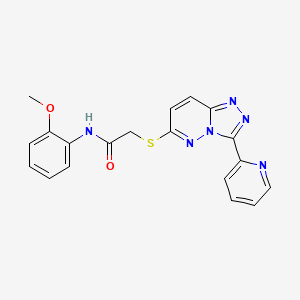 molecular formula C19H16N6O2S B2356693 N-(2-methoxyphenyl)-2-{[3-(pyridin-2-yl)-[1,2,4]triazolo[4,3-b]pyridazin-6-yl]sulfanyl}acetamide CAS No. 868967-52-6