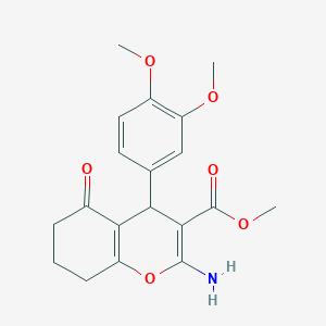 B2356741 methyl 2-amino-4-(3,4-dimethoxyphenyl)-5-oxo-5,6,7,8-tetrahydro-4H-chromene-3-carboxylate CAS No. 380650-82-8