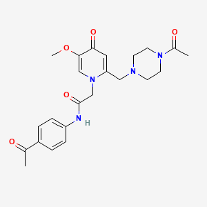 molecular formula C23H28N4O5 B2356777 N-(4-acetylphenyl)-2-(2-((4-acetylpiperazin-1-yl)methyl)-5-methoxy-4-oxopyridin-1(4H)-yl)acetamide CAS No. 921490-37-1