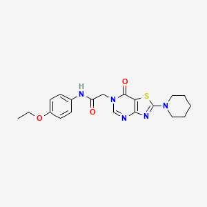 molecular formula C20H23N5O3S B2356808 N-(4-ethoxyphenyl)-2-[7-oxo-2-(piperidin-1-yl)-6H,7H-[1,3]thiazolo[4,5-d]pyrimidin-6-yl]acetamide CAS No. 1223917-71-2