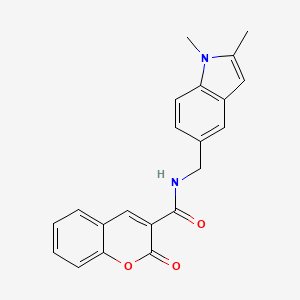molecular formula C21H18N2O3 B2356814 N-[(1,2-dimethylindol-5-yl)methyl]-2-oxochromene-3-carboxamide CAS No. 852137-87-2