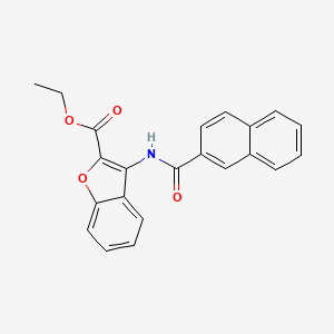 molecular formula C22H17NO4 B2356855 ethyl 3-(naphthalene-2-amido)-1-benzofuran-2-carboxylate CAS No. 477500-45-1