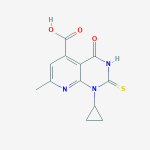 B2356895 1-Cyclopropyl-2-mercapto-7-methyl-4-oxo-1,4-dihydropyrido[2,3-D]pyrimidine-5-carboxylic acid CAS No. 937599-76-3