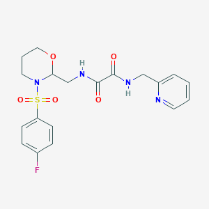 B2356901 N1-((3-((4-fluorophenyl)sulfonyl)-1,3-oxazinan-2-yl)methyl)-N2-(pyridin-2-ylmethyl)oxalamide CAS No. 869071-63-6