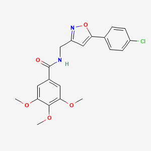 molecular formula C20H19ClN2O5 B2356969 N-((5-(4-chlorophenyl)isoxazol-3-yl)methyl)-3,4,5-trimethoxybenzamide CAS No. 946210-35-1