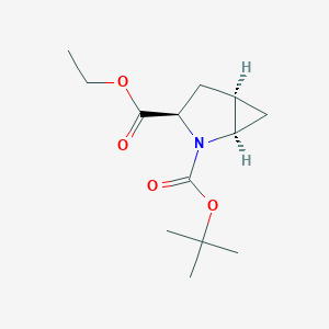 molecular formula C13H21NO4 B2356987 Ethyl (1r,3r,5r)-2-boc-2-azabicyclo[3.1.0]hexane-3-carboxylate CAS No. 871727-37-6
