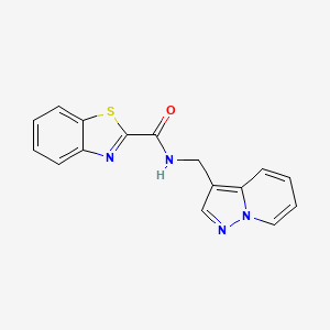 molecular formula C16H12N4OS B2357035 N-(pyrazolo[1,5-a]pyridin-3-ylmethyl)benzo[d]thiazole-2-carboxamide CAS No. 1396863-11-8