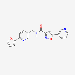 molecular formula C19H14N4O3 B2357081 N-((6-(furan-2-yl)pyridin-3-yl)methyl)-5-(pyridin-3-yl)isoxazole-3-carboxamide CAS No. 2034435-23-7