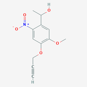 molecular formula C12H13NO5 B2357117 alpha-Methyl-5-methoxy-2-nitro-4-(2-propyn-1-yloxy)benzyl Alcohol CAS No. 1255792-05-2