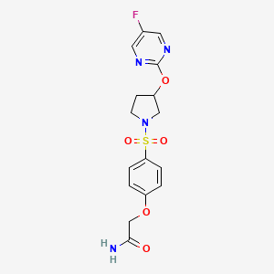 2-(4-((3-((5-Fluoropyrimidin-2-yl)oxy)pyrrolidin-1-yl)sulfonyl)phenoxy)acetamide