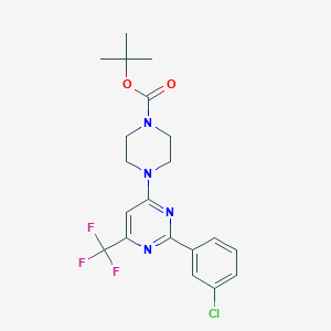 Tert-butyl 4-[2-(3-chlorophenyl)-6-(trifluoromethyl)pyrimidin-4-yl]piperazine-1-carboxylate