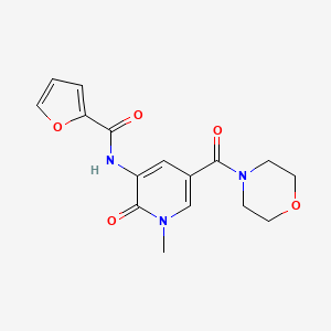 molecular formula C16H17N3O5 B2357144 N-(1-methyl-5-(morpholine-4-carbonyl)-2-oxo-1,2-dihydropyridin-3-yl)furan-2-carboxamide CAS No. 1207005-02-4